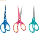 5 x Herlitz Bastelschere Design 17cm rund farbig sortiert