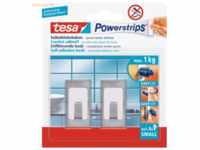 8 x Tesa Powerstrips Haken Small Metall-Kunststoff Rechteck edelstahl/
