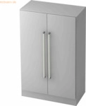 mcbuero.de Schrank Solid 3OH BxTxH 80x42x127cm Griff CE Grau/Grau