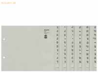 Leitz Registerserie A4 1/2 Höhe Tauenpapier A-Z 100 Abläufe grau