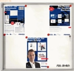 Franken Schaukasten X-tra!Line 96x68x3cm silber mit Whiteboard f&uuml;r Inn