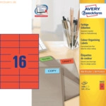 Avery Zweckform Etiketten Inkjet/Laser/Kopier 105x37mm VE=1600 St&uuml;ck r