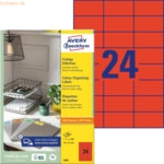 Avery Zweckform Etiketten Inkjet/Laser/Kopier 70x37mm rot VE=2400 St&uuml;c