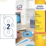 Avery Zweckform CD-Etiketten Inkjet/Laser/Kopier 117mm wei&szlig; VE=50 St&uuml;c