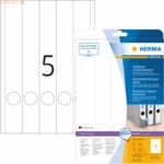 HERMA Ordneretiketten wei&szlig; Movables/abl&ouml;sbar 38x297mm Special A4 VE=12