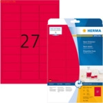 HERMA Etiketten neon-rot 63,5x29,6mm Special A4 LaserCopy 540 St&uuml;ck