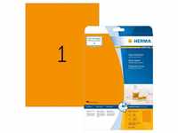 Herma 5149, HERMA Etiketten neon-orange 210x297mm Special A4 LaserCopy 20 Blatt