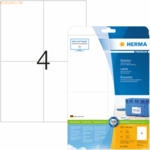 HERMA Etiketten wei&szlig; 105x148mm Premium A4 VE=40 St&uuml;ck