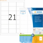 HERMA Etiketten wei&szlig; 63,5x38,1mm Premium A4 VE=210 St&uuml;ck