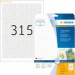 HERMA Etiketten wei&szlig; Movables/abl&ouml;sbar Durchmesser 10mm Special A4 VE=