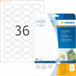 HERMA Etiketten wei&szlig; Movables/abl&ouml;sbar 40,6x25,4mm oval Special A4
