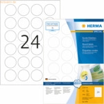 HERMA Etiketten wei&szlig; Movables/abl&ouml;sbar Durchmesser 40mm Special A4 VE=