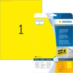 HERMA Signal-Schilder 210x297 mm gelb stark haftend Folie matt wetterf
