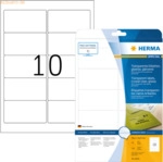 HERMA Etiketten 96x50,8 mm transparent klar Folie gl&auml;nzend 250 St&uuml;ck