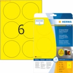 HERMA Signal-Schilder 85 mm rund gelb stark haftend Folie matt wetterf