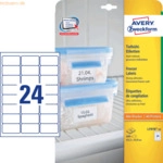 Avery Zweckform Tiefk&uuml;hletiketten 63,5x33,9mm Inkjet/Laser/Copy wei&szlig; V