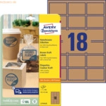 Avery Zweckform Etiketten 62x42mm naturbraun Inkjet/Laser/Copy VE=450