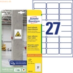Avery Zweckform Papier-Etiketten stark haftend 63,5x29,6mm VE=20 Bogen