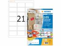 HERMA Etiketten Home 63,5x38,1mm weiß A4 VE=105 Stück