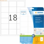 HERMA Etiketten wei&szlig; 63,5x46,6mm Premium A4 VE=450 St&uuml;ck