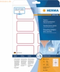 Herma Namens-/Textiletiketten Acetatseide wei&szlig; 80x50mm A4 roter Rand V