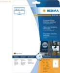 Herma Etiketten 210x297mm Folie wei&szlig; wiederabl&ouml;sbar VE=20 St&uuml;ck