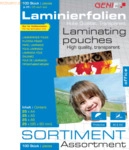 Genie Laminiertaschen je 25 St&uuml;ck A4/A5/A6/Visitenkarten 95x60mm