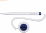 Schneider Kugelschreiber Klick-Fix-Pen mit Schnur wei&szlig;/blau
