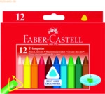 Faber Castell Wachsmalkreiden Dreikant mit Papierbanderole 12 Farben s