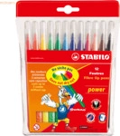 Stabilo Fasermaler power Kunststoffetui mit 12 Stiften