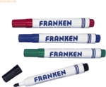 Franken Tafelschreiber nachf&uuml;llbar 2-6mm 2xschwarz je 1x rot und blau