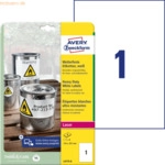 Avery Zweckform Etiketten wetterfest Polyester wei&szlig; 210x297mm VE=8 Eti