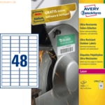 Avery Zweckform Etiketten ultraresistent 45,7 x 21,2mm wei&szlig; VE=1920 St