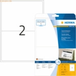 Herma Textiletiketten 199,6x143,5 mm wei&szlig; abl&ouml;sbar Acetatseide VE= 40