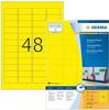 Herma 4544, Herma Etiketten 45,7x21,2 mm gelb Papier matt VE= 4800 Stück