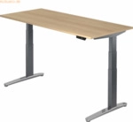 mcbuero.de Sitz-Steh-Schreibtisch elektrisch 180x80cm Eiche/Graphit-al