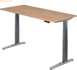 mcbuero.de Sitz-Steh-Schreibtisch elektrisch 180x80cm Nussbaum/Graphit