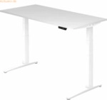 mcbuero.de Sitz-Steh-Schreibtisch elektrisch 160x80cm Wei&szlig;/Wei&szlig;