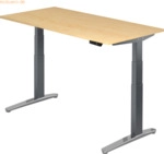 mcbuero.de Sitz-Steh-Schreibtisch elektrisch 160x80cm Ahorn/Graphit-al