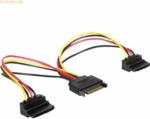Delock Kabel Power SATA 15pin Stecker>2xSATA 15pin Buchse HDD 90 Grad