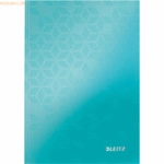6 x Leitz Notizbuch Wow A5 80 Blatt 90g/qm liniert eisblau