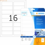 HERMA Namens-/Textiletiketten Acetatseide wei&szlig; 88,9x33,8mm Special A4