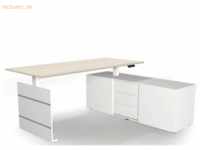 Sitz-/Stehtisch Move 3 180x80x72-120 mit Sideboard ahorn