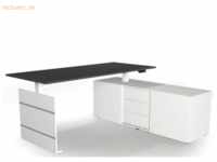Sitz-/Stehtisch Move 3 180x80x72-120 mit Sideboard anthrazit