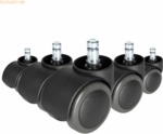 HJH Stuhlrolle ROLO FREE 619030 Hartboden 10x50mm 5 St&uuml;ck