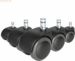 HJH Stuhlrolle ROLO FREE 619029 Hartboden 11x50mm 5 St&uuml;ck