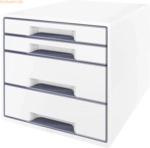 Leitz Schubladenbox Wow Cube 4 Schubladen PS perlwei&szlig;/grau
