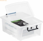 5 x CEP Kunststoffbox mit Deckel und Frontt&uuml;r 20l transparent