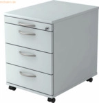 mcbuero.de Rollcontainer 58cm 3 Sch&uuml;be Schloss Bogengriff Grau