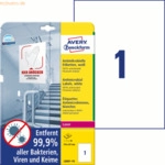Avery Zweckform Etiketten antimikrobiell 210x197mm permanent wei&szlig; VE=1